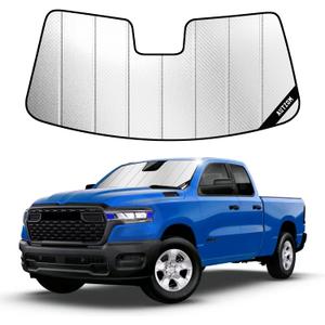 Windshield Sun Shade for Ram 1500 (2019-2026), Custom-fit Windshield Cover, Keep Vehicle Cool, Protect Dashboard, Foldable Car Window Shades Ram 1500 Accessories