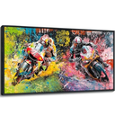 Large Framed Canvas Wall Art - 24x48 IN Marine Animal Painting Wall Decor, Blue White Gold Whale Picture, Modern Art Prints for Living Room Bedroom Bathroom Home Decoration