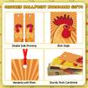 3 x Maitys 120 Pcs Thanksgiving Chickens Bookmarks Bulk Rooster Chickens Favors Gifts with Ribbon for Book Lovers Fall Inspirational Book Markers for Thanksgiving Reader Teachers Gifts