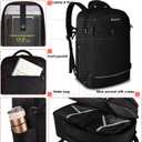 Asenlin 40L Travel Backpack for Women Men,Flight Approved Carry On Backpack with 17 Inch Laptop Compartment,Water Resistant Computer Backpack for College Weekender Overnight Daypack,Black