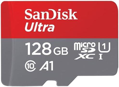 SanDisk 128GB Ultra microSDXC UHS-I Memory Card with Adapter - Up to 140MB/s, C10, U1, Full HD, A1, MicroSD Card - SDSQUAB-128G-GN6MA [New Version]