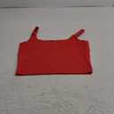 Artfish Women's Sleeveless Strappy Tank Square Neck Double Layer Workout Fitness Casual Basic Crop Tops (Medium, Red)