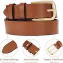 Women's Belt Fashion Multicolored Waist Leather Belts for Jeans Pants with Pin Buckle (M)
