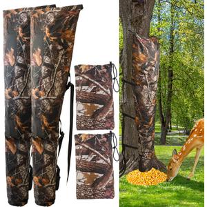 Pack of 2 Waterproof Deer Bag Feeder with Adjustable Strap, Hanging Gravity Deer Corn Feeder Camo Tree Hugger Game Feeder for Hunting and Feeding Wild Animals, 100 lb, Weatherproof Oxford Fabric