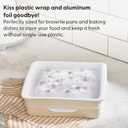 W&P Reusable Silicone Stretch Lid, Brownie (8 x 8) Set of 2, Dishwasher Safe, Freezer Safe, LFGB/Premium Silicone, Microwave Safe, Clear