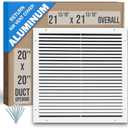 Fits 20x20 Duct Opening | Aluminum Return Air Grille by Handua | Vent Cover Grill for Sidewall and Ceiling | Rust Free | Durable Powder Coating | HVAC Cold Air Intake Grille | White