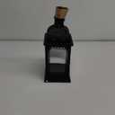 TRIROCKS Rustic Style Metal Candle Lantern 13'' High Decorative Outdoor Lantern Candle Holder with Tempered Glass for Christmas Living Room Garden Patio Parties Indoors Outdoors (Black)