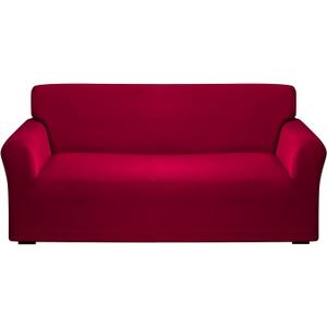 Stretch Couch Cover Small Sofa Cover Solid Color Single Sofa Slipcover Non Slip Sofa Bed Cover Durable Washable Furniture Protector for Home Decoration, Size 7x7  Strecthy, With Pillow Cover. - Size  16" x 16" Stretchy