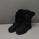 POLAR Womens Quilted Faux Fur Cuff Winter Duck Rubber Sole Durable Snow Rain Outdoor Boots (8, Black)