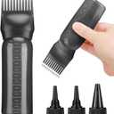 Hair Oil Applicator Bottle with 3PCS Pointed Mouth Cover 6 Ounce Hair Dye Bottle Root Comb Applicator for Scalp (Black)