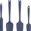 Heat Resistant Silicone Spatula Set: U-Taste 600F High Temp Seamless Food Grade Food Grade Flexible Rubber Silicon Kitchen Cooking Mixing Baking Scraper for Nonstick Cookware Set of 4 (Midnight Blue)