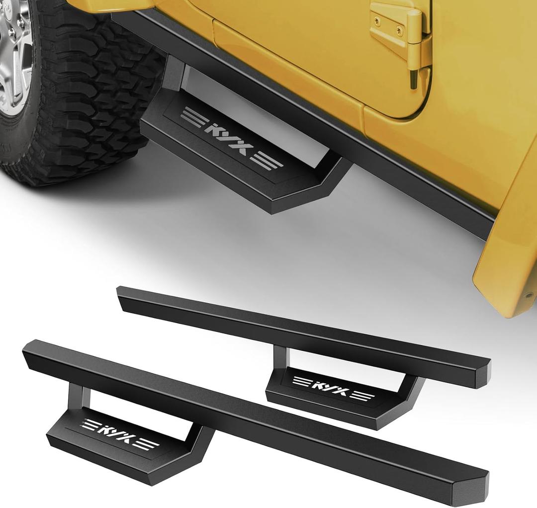 KYX Running Boards Compatible with Wrangler YJ/TJ 2 Door 1987-2006, 5 inches Car Door Side Step Rails Truck Boards Aluminum Alloy Side Steps Nerf Bars
