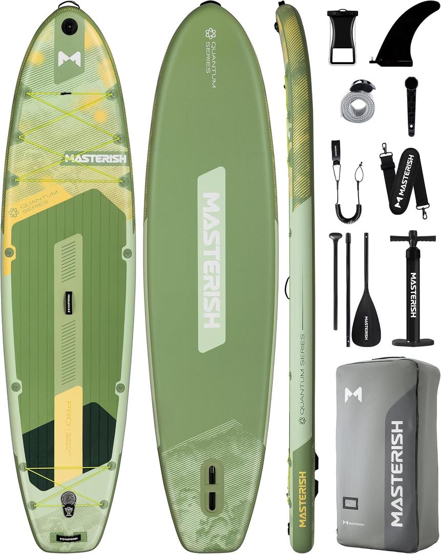 MASTERISH Extra Wide Inflatable Paddle Board 11’6 x 35’’ x 6’’, 450 LB High Weight Capacity SUP, Wide Stable Stand Up Paddle Board for Heavy People, Family & 2/3 Person, XL All-Around Paddleboard