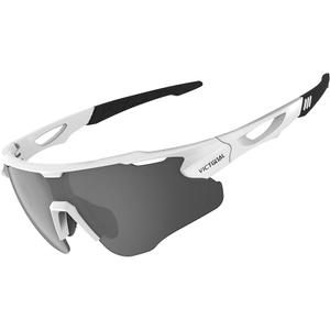 VICTGOAL Cycling Glasses for Men Women with Polarized Lenses UV Protection Cycling Sunglasses TR90 Frame for MTB Bike Glasses (White)