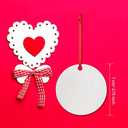 WILLBOND 24 Pieces Sublimation Ornament Blanks Pendants, Personalized MDF Sublimation Christmas Ornament Blanks Double Side for Heat Press Printing with Red String for Christmas Valentines