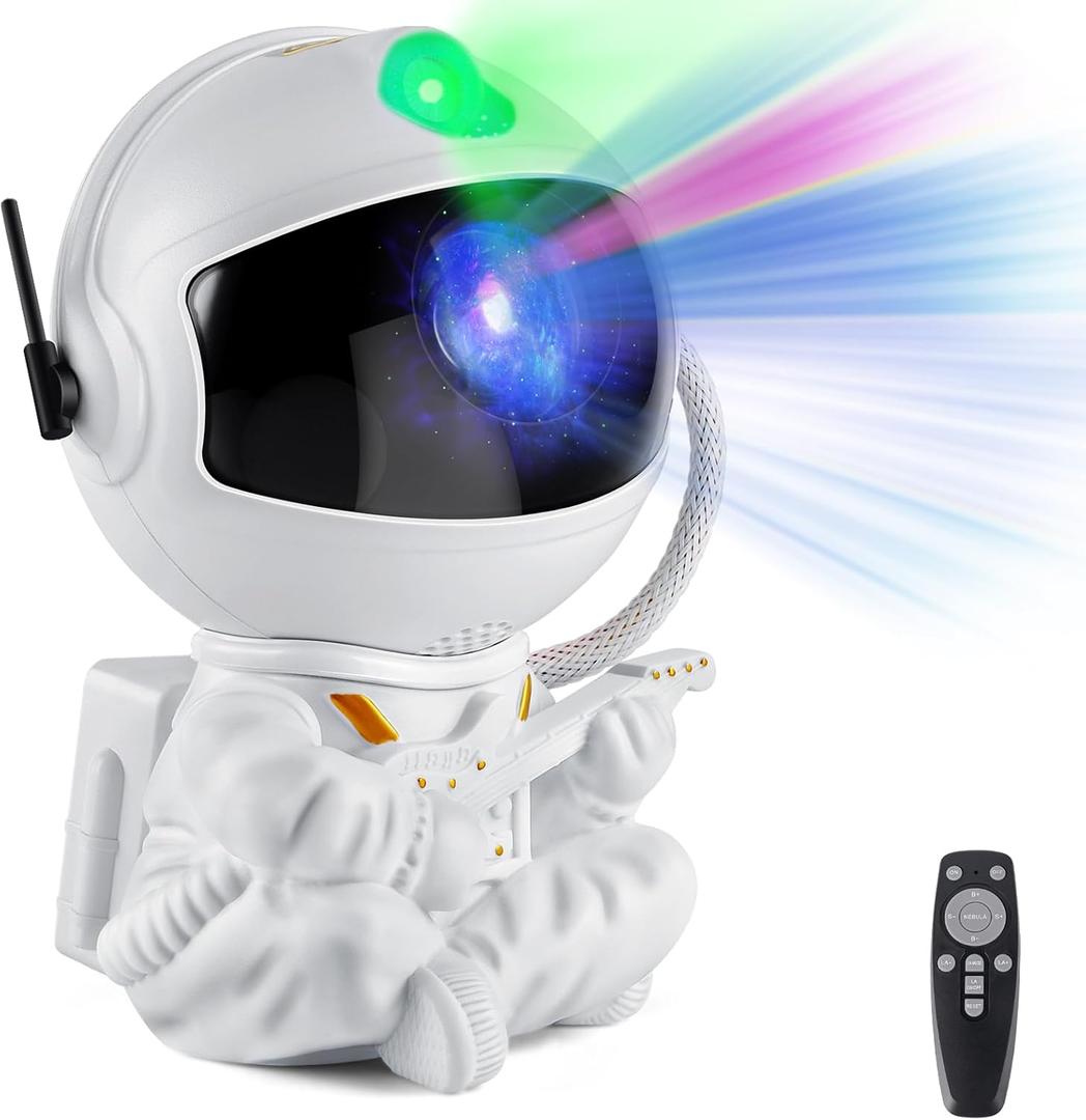 XHSY Astronaut ProjectorStar Projector Galaxy LightNight Light for KidsLight Projector for BedroomStarry Nebula Ceiling LED Lampwith Remote (White)