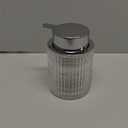 CICUFY Foaming Hand Soap Dispenser, Glass Foam Soap Dispenser or Lotion Dispenser for Kitchen & Bathroom Refillable Liquid Soap Dispenser with Large Silver Pump(Striped Pattern-Clear) (Clear-1 Pcs)