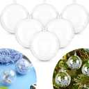 20pcs 3.14''/80mm Christmas Balls Clear Plastic Fillable Baubles Ball for Christmas Tree Ornaments Hanging Pendants Wedding Party Christmas Decorations Navidad.