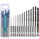 Hex Shank Cobalt Metric Drill Bit Set 15 PCS (1.5mm-8mm), Quick Change High Speed Steel Impact Driver Hex Drill bits for Metal, Steel, Wood, Plastic, Aluminum Alloy