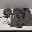 1920s Mens Costume Vest Hat Pocket Watch Accessories Set Adult Party Cosplay (Medium, Dark Grey)