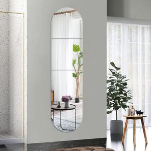 Full Body Length Mirrors for Walls, 12x12" 4pcs Acrylic Plexiglass Mirror Wall-Mounted Stick On Frameless Square Makeup Large Long Mirror Home Workout Gym Hallway Mirror Dorm Floor Tile Self Adhesive