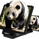 12" Big Screen Phone Magnifier,Upgraded 3D HD Foldable Design Screen Magnifier Version,Portable Screen Magnifiers Compatible with All Phones,for Movies,Videos and Gaming (Black)