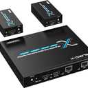 ALGOX 328ft/100m 4K@30Hz HDMI Extender Splitter 1 in 2 Out Over CAT6/6e/7(T-568B) Supports Loop Out, EDID Copy, HDR10, Dolby Vision, 3D Video, Plug and Play, Easy to Install