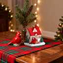 Thyle Cardinal Birdhouse Christmas Ornament Hand Painted House Ornament with Red Bird Tree Cardinal House Table Centerpiece Vintage Gifts for Holiday Christmas Tree Winter Home Decoration