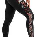 Yvette High Waisted Leggings for Women with Pockets - Tummy Control Yoga Pants, Printed Workout Leggings & Exercise Pants (Black, XXXL)