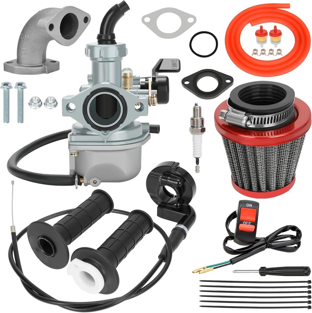 YOXUFA PZ22 Carburetor 22 mm Carb Throttle Cable Grip for 110cc 125cc ATV Pit Dirt Bike Coolster Mountopz SSR TaoTao DB14 DB24 Apollo Xpro Hawk 4 Stroke Chinese Quad Parts (Red) YOXUFA PZ22 Carburetor 22 mm Carb Throttle Cable Grip for 110cc 125cc ATV Pit Dirt Bike Coolster Mountopz SSR TaoTao DB14 DB24 Apollo Xpro Hawk 4 Stroke Chinese Quad Parts (Red)