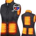 JYK Women's Heated Vest with 3 Heating Levels, 6 Heating Zones,Neck Heating Jacket Washable (Battery Pack Not Included) (X-Large)