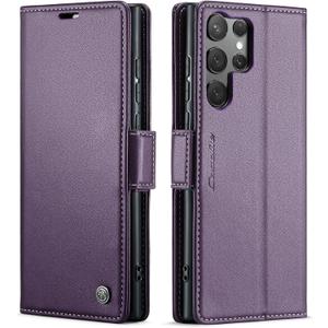 Wallet Case Designed for Samsung Galaxy S25 Ultra 6.8 inch [Card Holder][RFID Blocking][Premium PU Leather] Flip Phone Cover for S25 Ultra (Purple)
