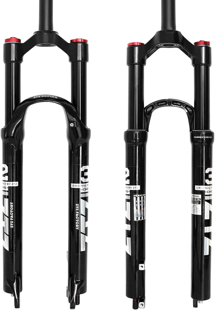 26/27.5/29 inch MTB Dual Air Suspension Fork, 1 1/8 Straight Tube, 120mm Travel, QR 9mm×100mm, Manual Lockout, Lightweight Front Fork for XC/AM Mountain Bike