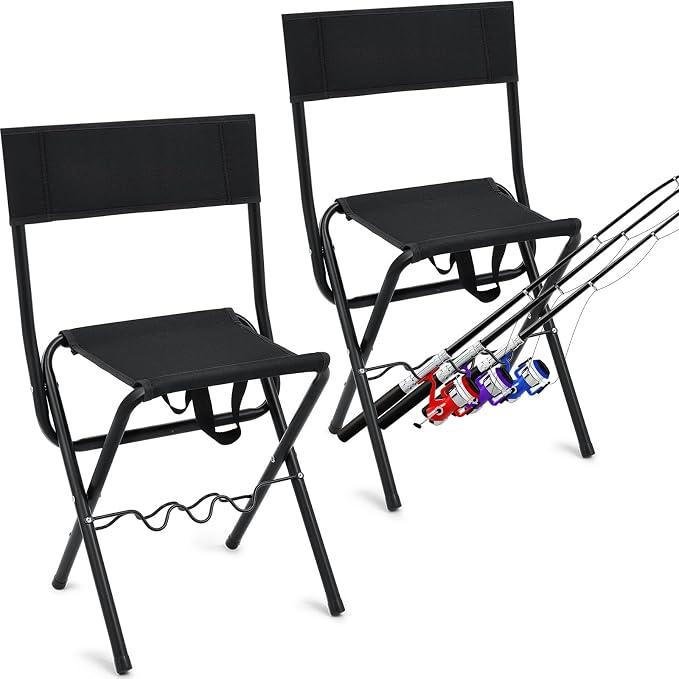 Wenqik 2 Pcs Folding Fishing Chair with Rod Holders, Black
Portable Fishing Chair, Lightweight, with Carry Handle. Ideal for Camping, Beach, Picnics, Hunting, Everyday Outdoor Use