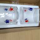 Whaline 2 Pcs Patriotic Icon Juice Glass 14 Oz Red Blue Star Stemless Wine Glass Independence Day Drinking Tumbler Cups for 4th of July Party 250 Anniversary Supplies Kitchen Decorations Gifts, 3.9 x 3.5 inch, 14 oz