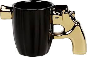 loobuu Fashion Ceramic Coffee Tea Cup, Special Cool Coffee Mug 3D Cool Pistol Design Durable Tea Cup Attractive Mugs Personalized Porcelain Gifts for Men Women - 12OZ (Pistol)