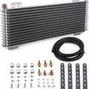 40k Transmission Oil Cooler LPD47391, Compatible with Heavy Duty 40,000 GVW Max Low Pressure Drop Trans Cooler with Mounting Hardware (Silver)