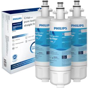 Philips AWP963 NSF/ANSI Certified Refrigerator Water Filter Replacement for LG: LT700P, LFXS30766S, ADQ36006101, ADQ36006101-S, ADQ36006101S, ADQ36006102, Sears/Kenmore:9690, 46-9690, Pack of 3