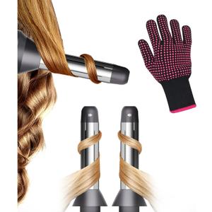 Automatic Curling Wands Attachments with 2 Curlers for Dyson Supersonic Hair Dryer Airwrap, Waver Styling Iron Tool Blow Dryer Accessories Set Detangling Comb and Heat-Resistant Glove