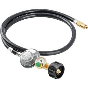 4FT Propane Regulator Hose with Gauge Fit for Blackstone 17/22 Tabletop Griddle BOSS 2 Burner Gas Griddles.