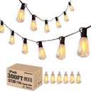 300FT Edison String Lights Outdoor Waterproof with 150+6 Extral LED Shatterproof ST38 Edison Bulbs 2200K for Outside Patio Pergola Backyard Bistro Lights, 3 x 100FT Connectable