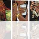 AXKXA 3 Pcs African American women canvas wall art prints fashion women vintage luxury glamour poster modern picture wall decoration painting for living room bedroom gallery 12x16 in unframed (Black Finger)