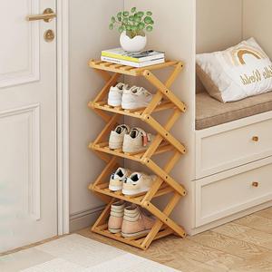 Vertical Shoe Rack Small, 5 Tier Portable Folding Shoe Storage Rack, Without Installation Free Standing Shoe Rack for Corridors, Bedrooms Living Room Corner and Small Spaces (5 Tier)