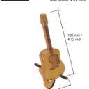5 x CashBeat Wooden Guitar Pick Box with Stand & 3 Picks, Engraved Plectrum Case for Acoustic/Electric Bass/Ukulele, Mini Storage Gift for Guitarists & Musicians