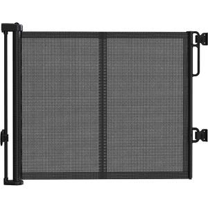 Upgraded 59'' Wide Retractable Baby Gates for Stairs with Reinforced Strip, Mesh Saftey Gate for Pets, Prevent Crawling Dog Gate fot Doorways, No Drilling, Indoor & Outdoor Use, 34'' Tall, Black