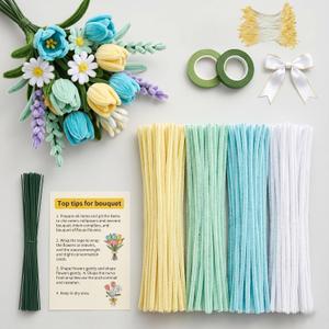 480 Pcs Pipe Cleaners for Flower Making, Multi-Colored Chenille Stems - Complete Arts and Crafts Supplies Kit for DIY Flowers, Home Decor, Kids and Adult Art Projects (AIR Quality & Wellness)