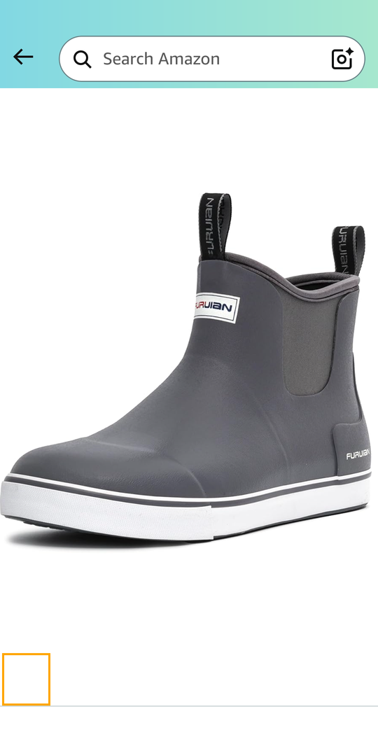 Furuian Men's Deck Boots Fishing Boots Waterproof Rain Boots Ankle Shoes Slip On Neoprene Rubber Footwear Chelsea Shoes Men Botas Para Hombre for Gardening Fishing Boating Camping Sailing 11.5