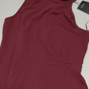 WOOSEA Women Sleeveless High Neck Sexy Split Evening Cocktail Party Maxi Long Formal Dress Burgundy