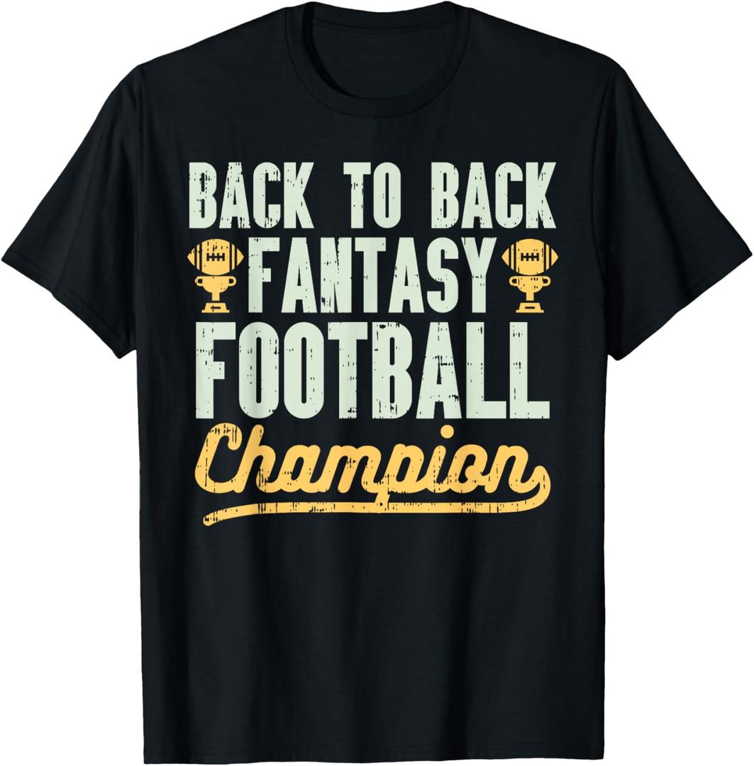 Back to Back Fantasy Football Champion Gridiron Legend Gift T-Shirt Small