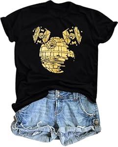 UNIQUEONE Magical Shirt for Women: May The Power Be with You Shirts Funny Magic Planet Lover Family Vacation Tee Top, M, Black UNIQUEONE Magical Shirt for Women: May The Power Be with You Shirts Funny Magic Planet Lover Family Vacation Tee Top, M, Black